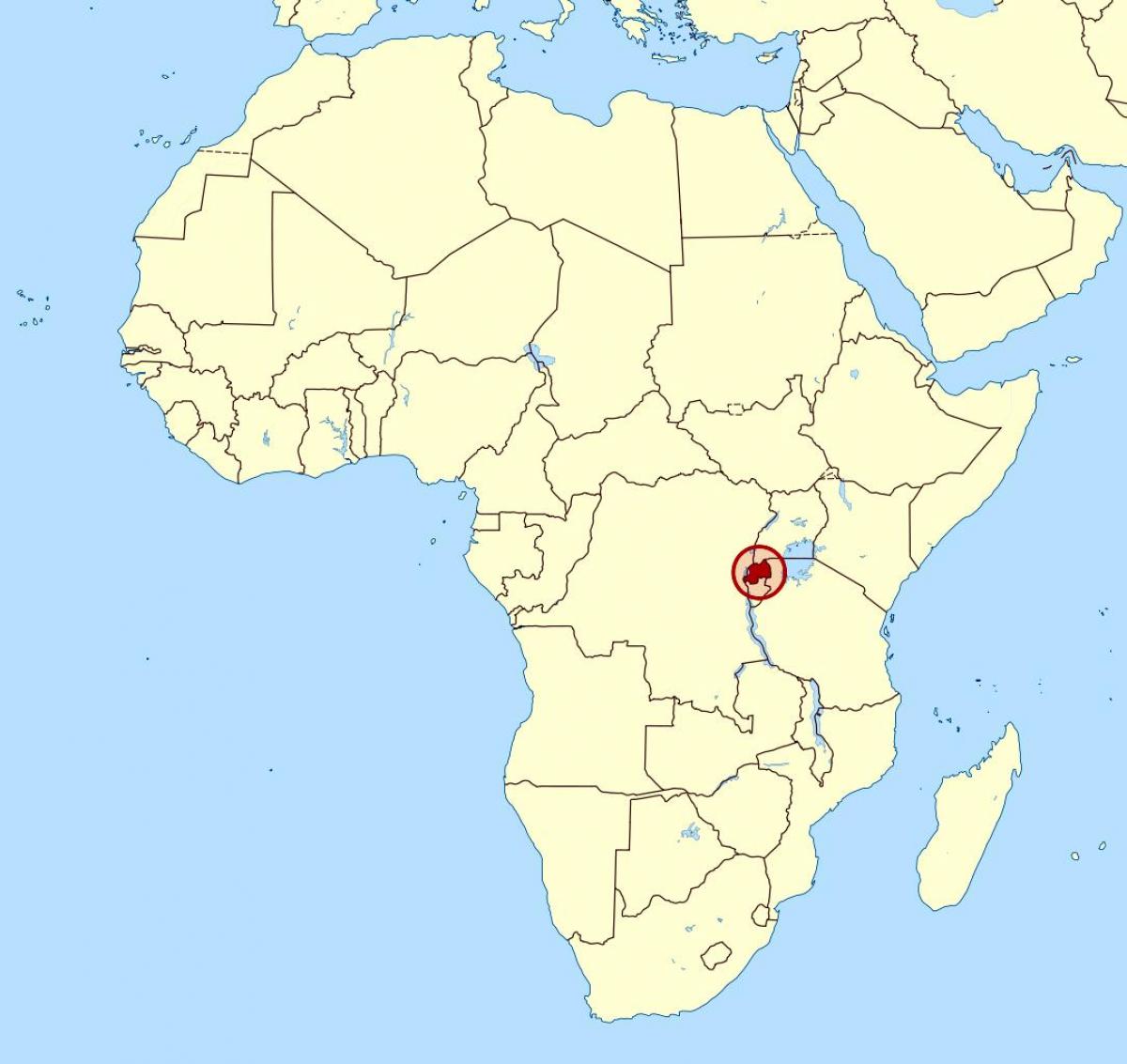 карта Руанда Афрыка