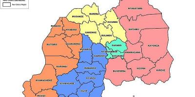 Карта Руанды карце правінцый