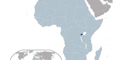 Карта Руанды ў свеце