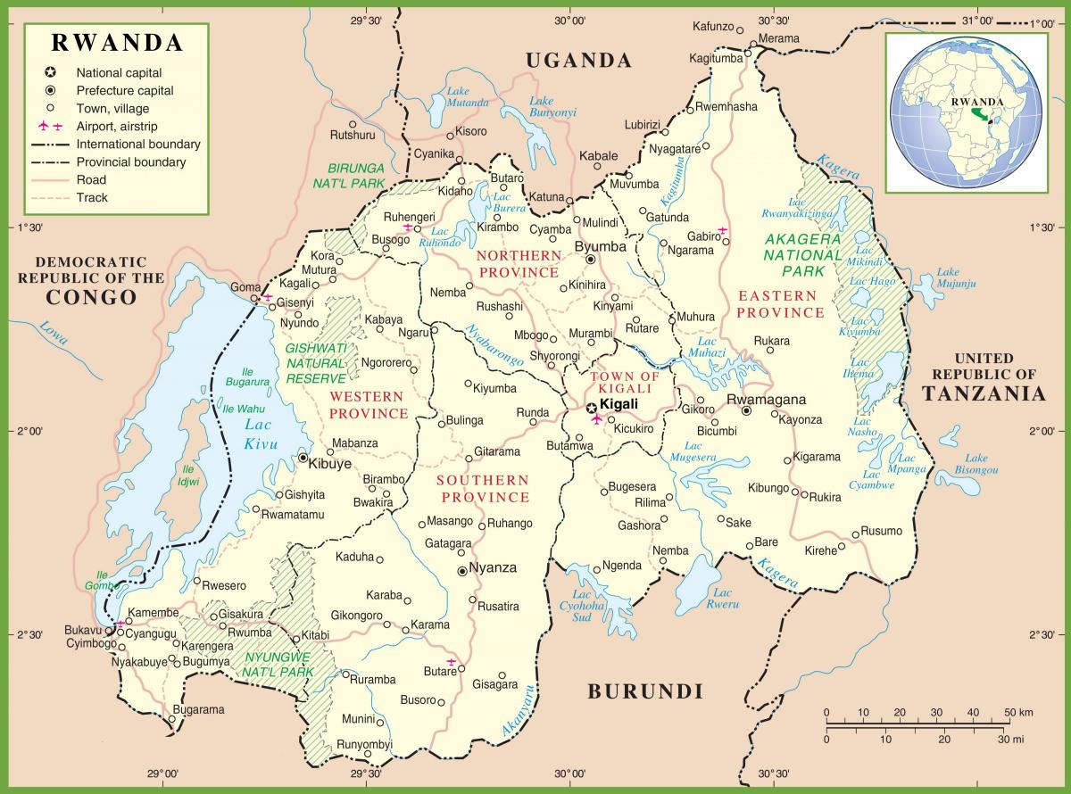 карта Руанды палітычных