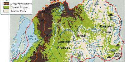 Геаграфічная карта Руанды